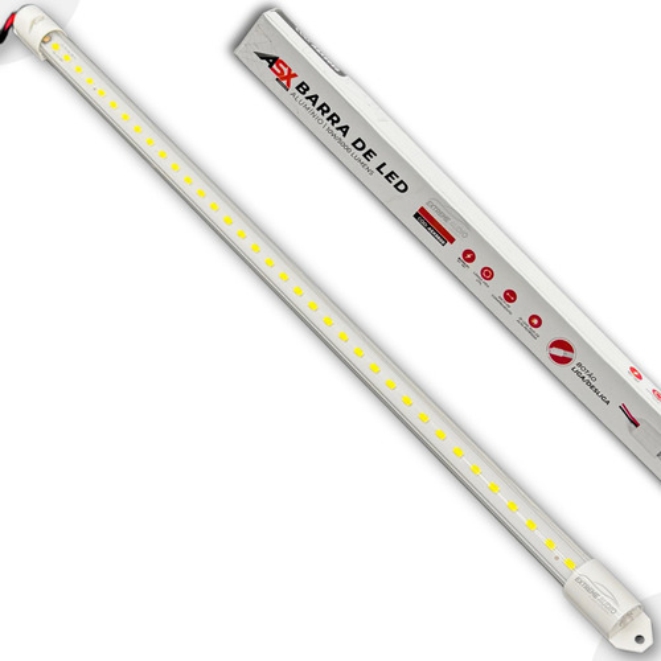 Barra LED Alumínio (33 LED s) 12/24V - 10W - 1.500 Lúmens - 1,5 cm x 50cm - Branca 6.000K